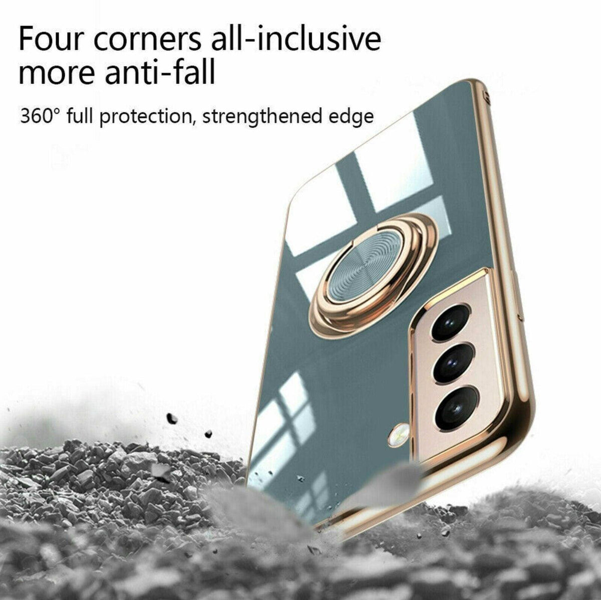 Shockproof Ring Holder Phone Case - Light Pink, for Samsung Galaxy A52s - view 7