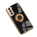 Shockproof Ring Holder Phone Case for Samsung Galaxy S22 Plus - Black