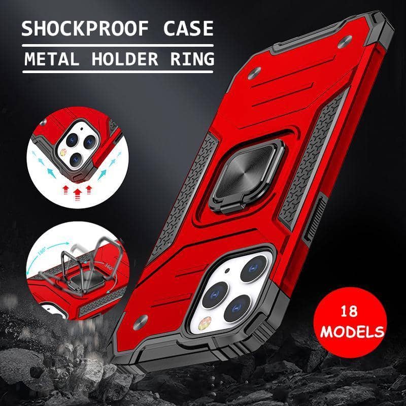 Shockproof Rugged Phone Case for iPhone 13 Mini - Red - view 2