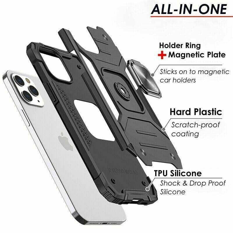 Shockproof Rugged Phone Case for iPhone 13 Mini - Red - view 4
