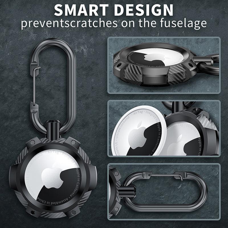 Shockproof Silicone Case for AirTag with Carabiner - White - view 5