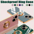 Shockproof Silicone Ring Stand Phone Case for iPhone 14 - Dark Purple - view 2