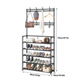 Shoe and Coat Rack with Open Shelves and Hooks, 80 x 26 x 172 cm - view 3