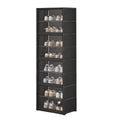 Shoe Cabinet with Transparent Doors, 8 Tier - Black, 139 x 30 x 42cm
