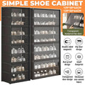 Shoe Cabinet with Transparent Doors, 8 Tier - Black, 139 x 30 x 42cm - view 2