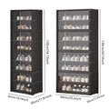 Shoe Cabinet with Transparent Doors, 8 Tier - Black, 139 x 30 x 42cm - view 4