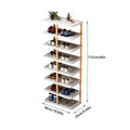 Shoe Rack 8 Tier Faux Wood Narrow Vertical Space Saving Storage for 14 Pairs - view 3