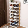 Shoe Rack 8 Tier Faux Wood Narrow Vertical Space Saving Storage for 14 Pairs - view 5