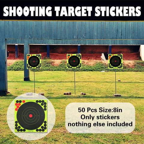 Shooting Target Stickers, 50 Sheets, Green Self-Adhesive Aiming Decal