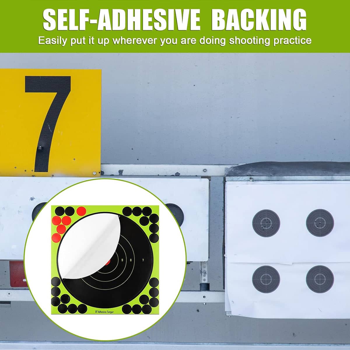 Shooting Target Stickers, 50 Sheets, Green Self-Adhesive Aiming Decal - view 4