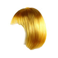 Short Bob Wig with Bangs, Synthetic Cosplay Wig - Golden Yellow