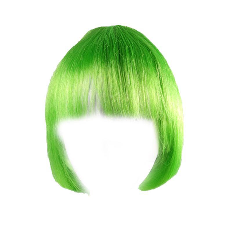 Short Bob Wig with Bangs, Synthetic Cosplay Wig - Lime Green