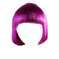 Short Bob Wig with Bangs, Synthetic Cosplay Wig - Magenta Purple
