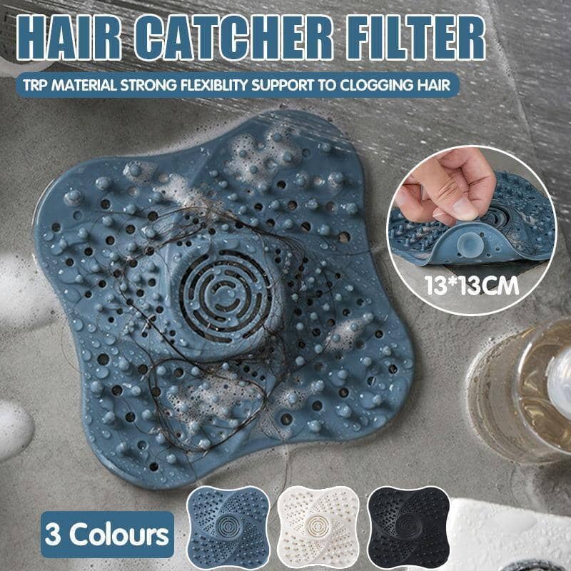 Shower Drain Hair Catcher Sink Strainer Stopper, Universal Fit - Black - view 2