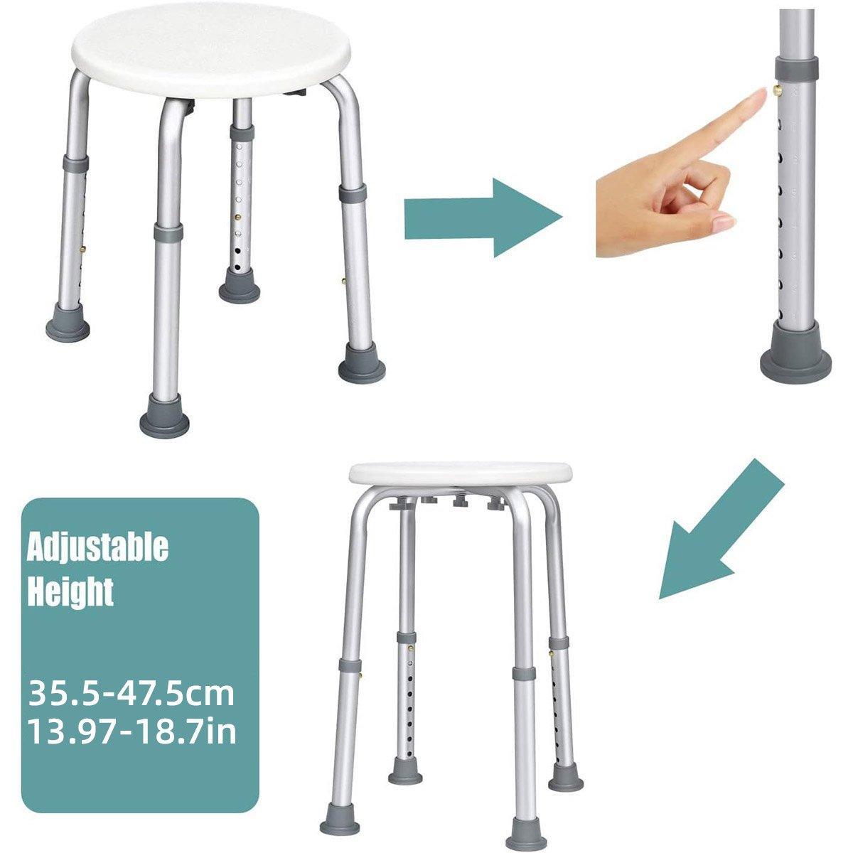 Shower Stool with Adjustable Height and Non-Slip Seat - view 7