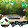 Shrimp Hiding Cave Shelter Set of 2, Black Plastic Aquarium Decoration for Fish Tanks