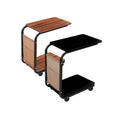 Side Table with Wheels and Storage Bag, 40 x 28 x 60 cm - Black - view 3