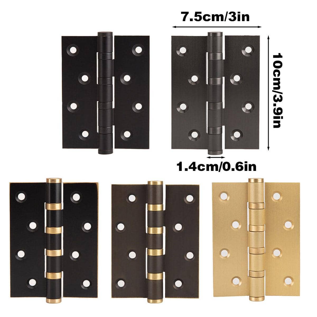 Silent Bearing Flat Door Hinge, 4 Inch (10.2 cm) - Bronze and Gold - view 4