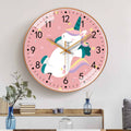 Silent Round Wall Clock 8 Inch (20 cm), Unicorn Design Quartz Clock for Bedroom and Classroom - view 4