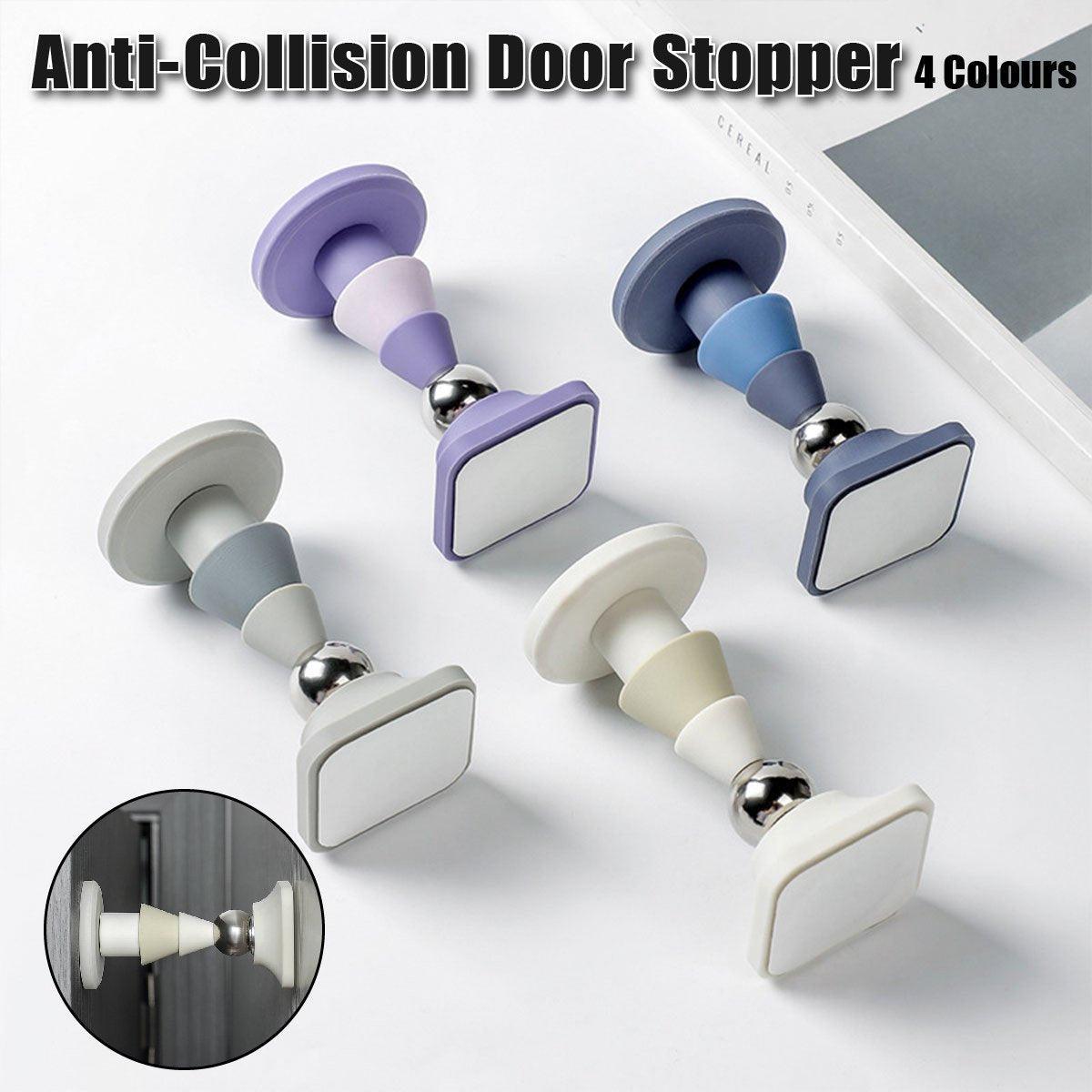 Silent Silicone Door Stopper with Secure Hold Catch - Grey - view 2