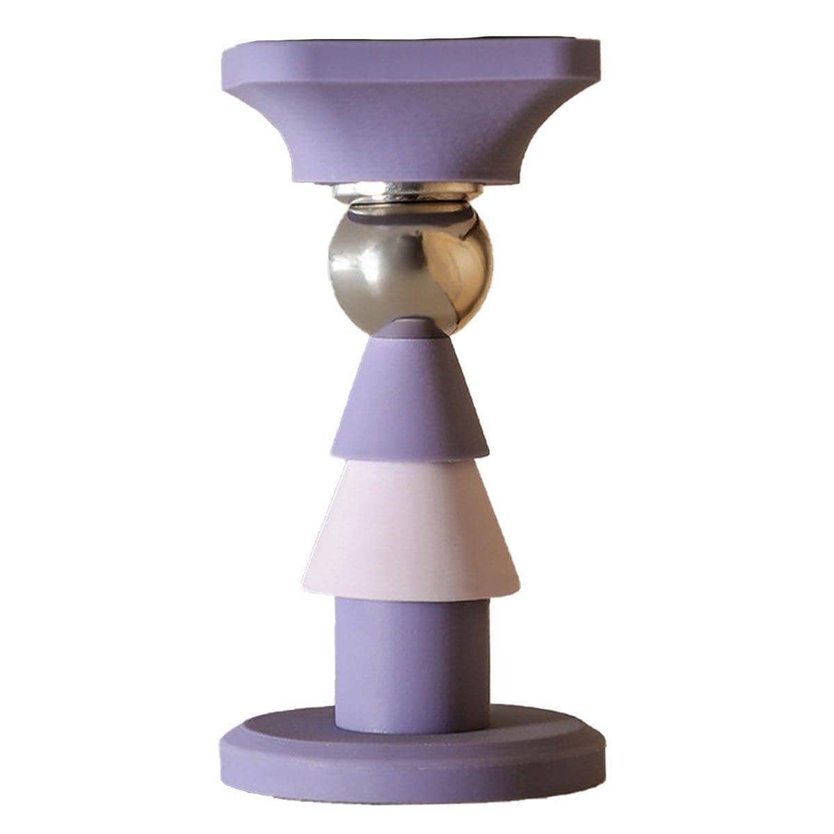 Silent Silicone Door Stopper with Secure Hold Catch - Purple