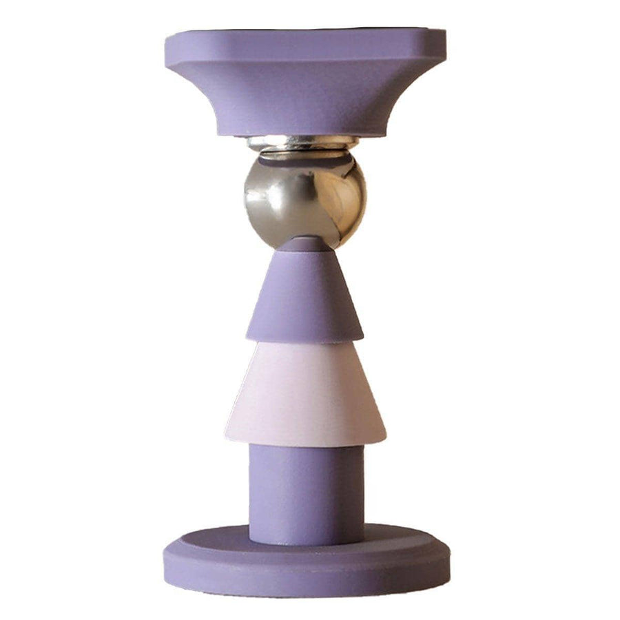 Silent Silicone Door Stopper with Secure Hold Catch - Purple