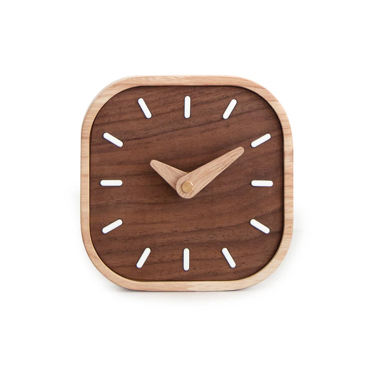 Silent Solid Walnut Wood Desk Clock, Small Table Clock for Home Decor - view 2