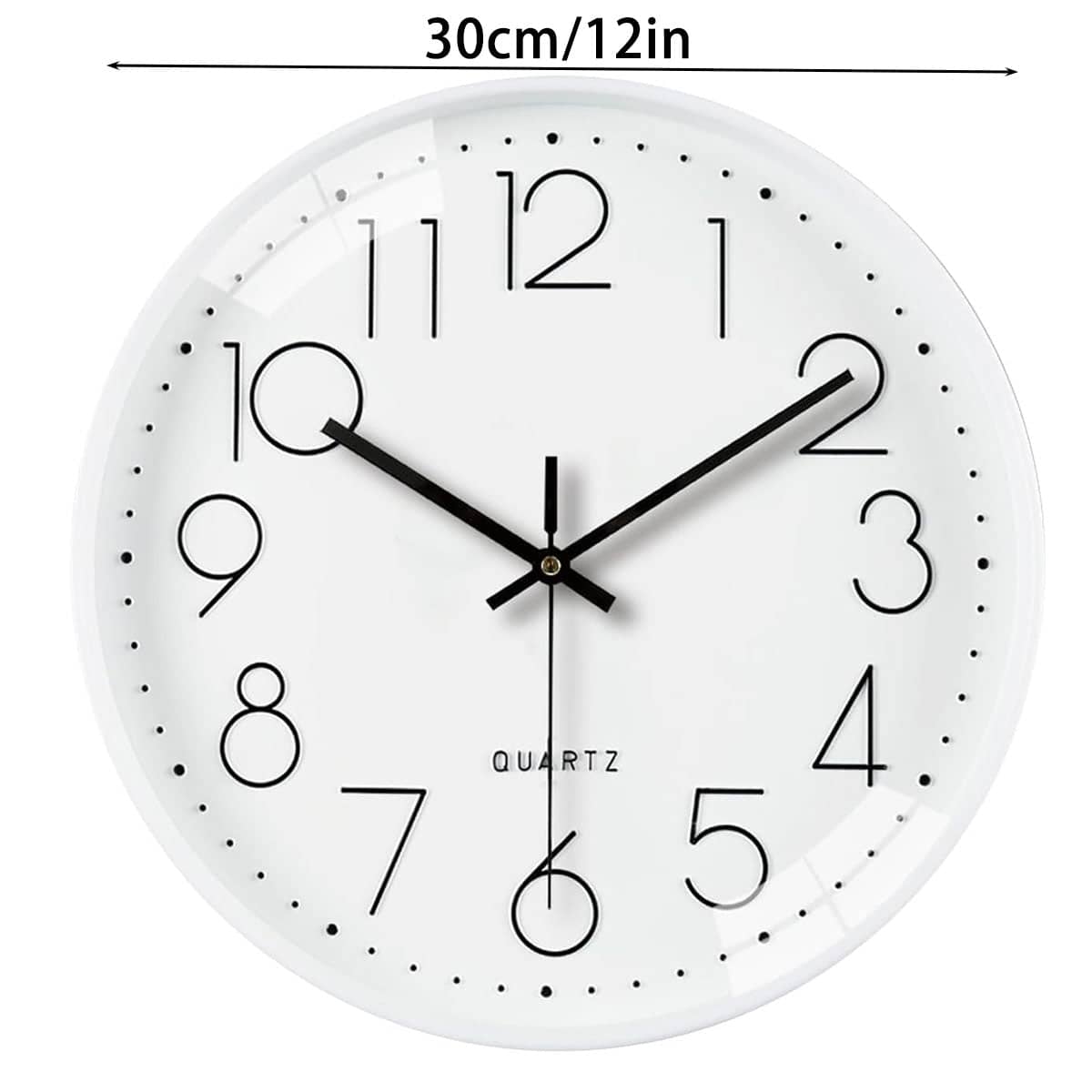Silent Wall Clock 30cm Round Quartz for Home, Office and Living Room - view 3