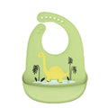Silicone Baby Feeding Bib with Food Pouch - Dinosaur Print