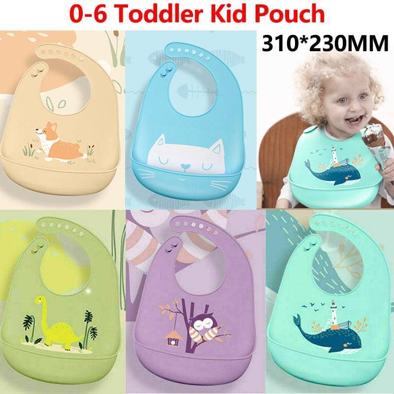 Silicone Baby Feeding Bib with Food Pouch - Dinosaur Print - view 2