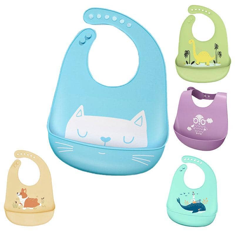 Silicone Baby Feeding Bib with Food Pouch - Dinosaur Print - view 3