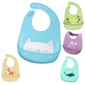 Silicone Baby Feeding Bib with Food Pouch - Owl Print - view 3