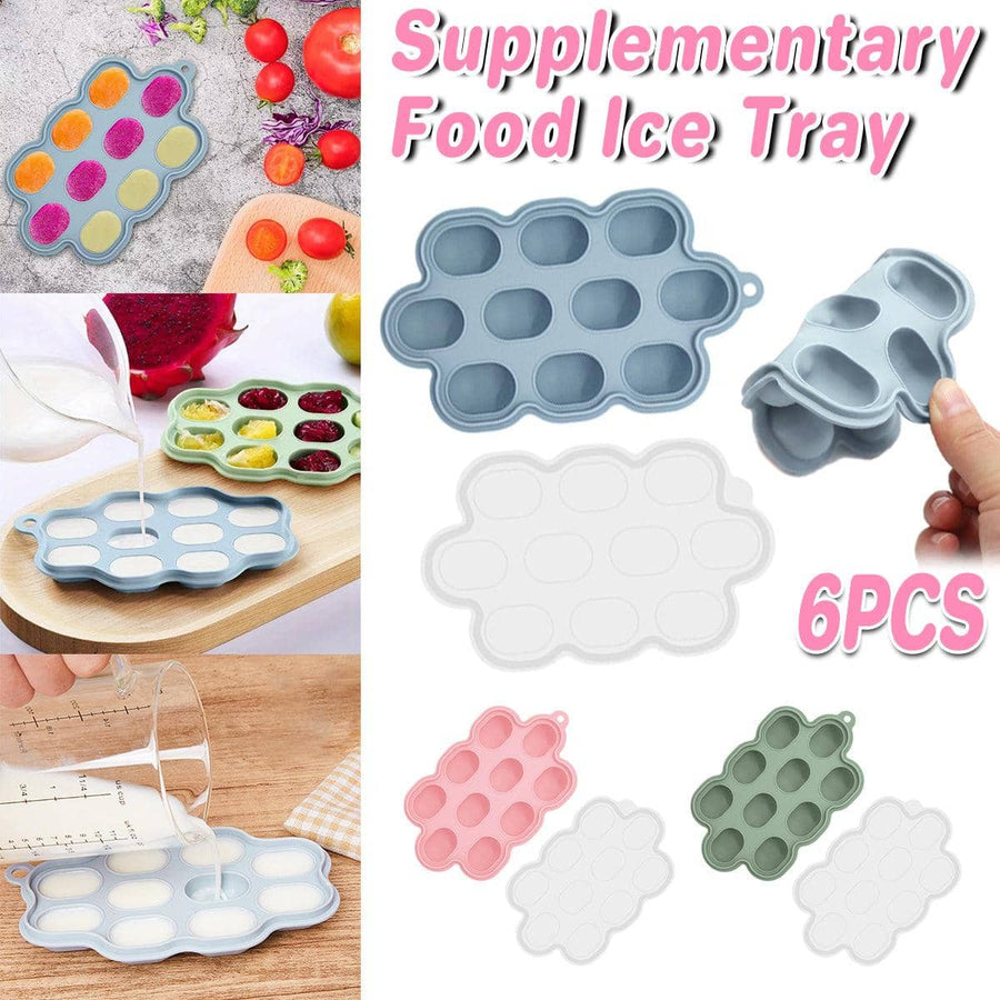 Silicone Baby Food Freezer Tray Ice Cube Mould, Pack of 3