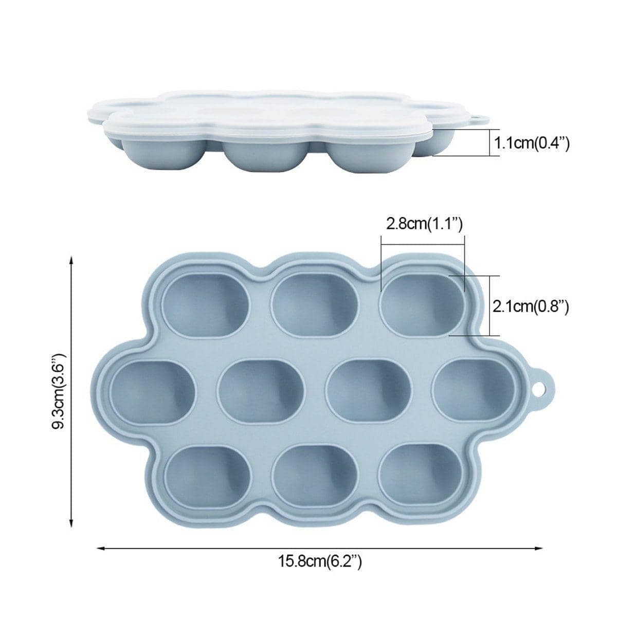 Silicone Baby Food Freezer Tray Ice Cube Mould, Pack of 3 - view 3