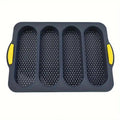 Silicone Baguette Baking Mould Oval 4 Compartment Non-Stick Pan for Home Kitchen - view 2