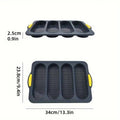 Silicone Baguette Baking Mould Oval 4 Compartment Non-Stick Pan for Home Kitchen - view 3