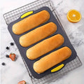 Silicone Baguette Baking Mould Oval 4 Compartment Non-Stick Pan for Home Kitchen - view 4