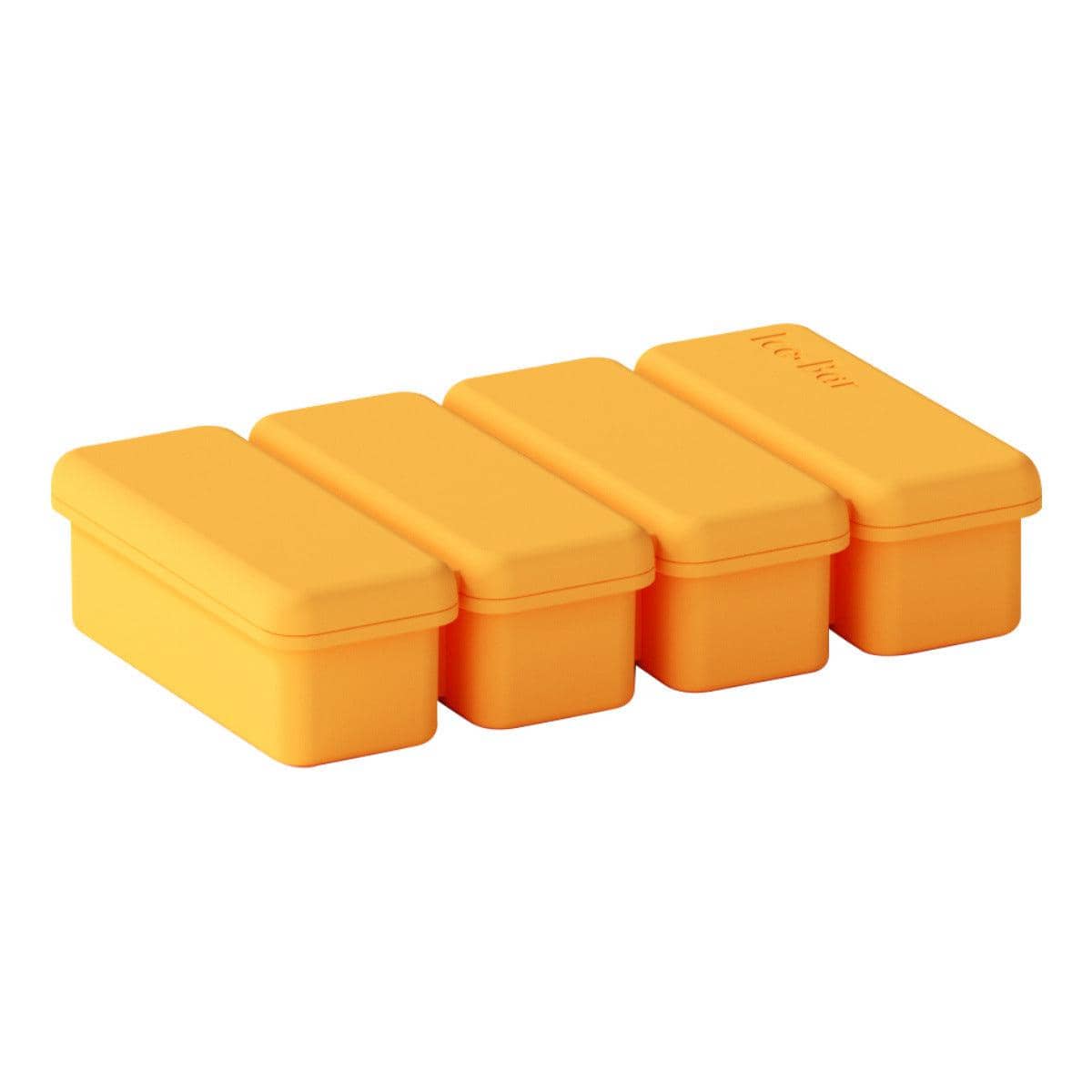 Silicone Bar Ice Cube Tray with Lid for Drinks - Orange