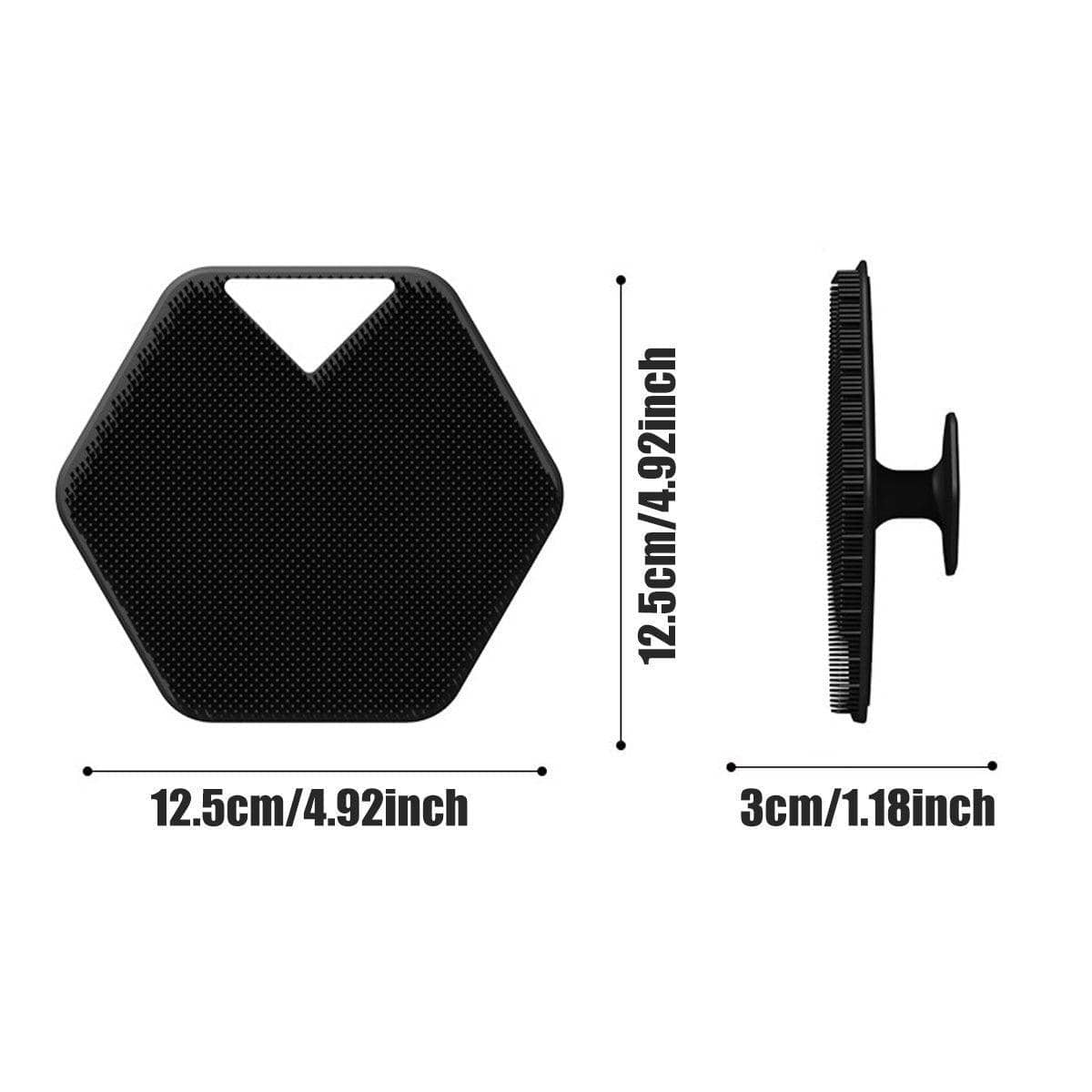 Silicone Bath Brush Body Scrubber for Face and Body - Grey - view 4