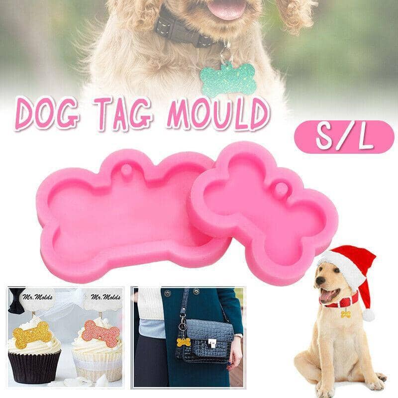 Silicone Bone Dog Tag Resin Mould - Large (Width 5 cm) - view 2