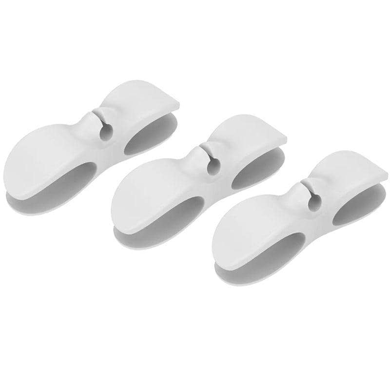 Silicone Cable Organiser Cord Wrapper for Kitchen Appliances - White, Pack of 3