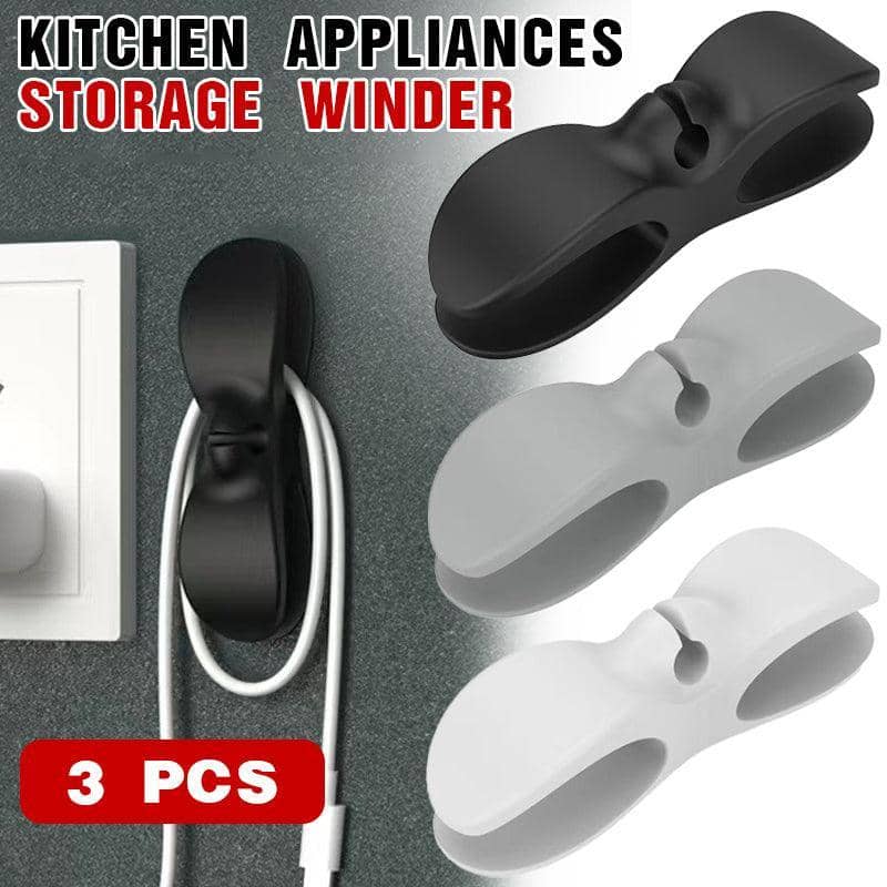 Silicone Cable Organiser Cord Wrapper for Kitchen Appliances - White, Pack of 3 - view 2
