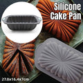 Silicone Cake Pan - Rectangular Flower Design, Nonstick Baking Pan, Light Grey