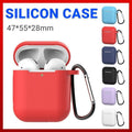 Silicone Case for AirPods 1 and 2 with Carabiner - Black - view 2