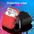 Silicone Case for AirPods 1 and 2 with Carabiner - Black - view 5