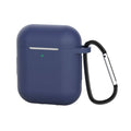 Silicone Case for AirPods 1 and 2 with Carabiner - Dark Blue