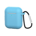 Silicone Case for AirPods 1 and 2 with Carabiner - Sky Blue