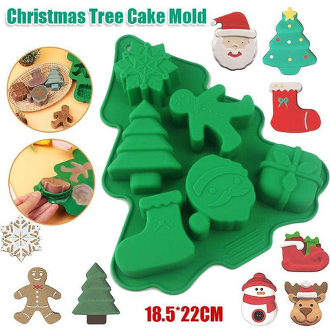 Silicone Christmas Tree Cake Mould for Baking Chocolate, Soap and Jelly, 18.5 x 22 cm