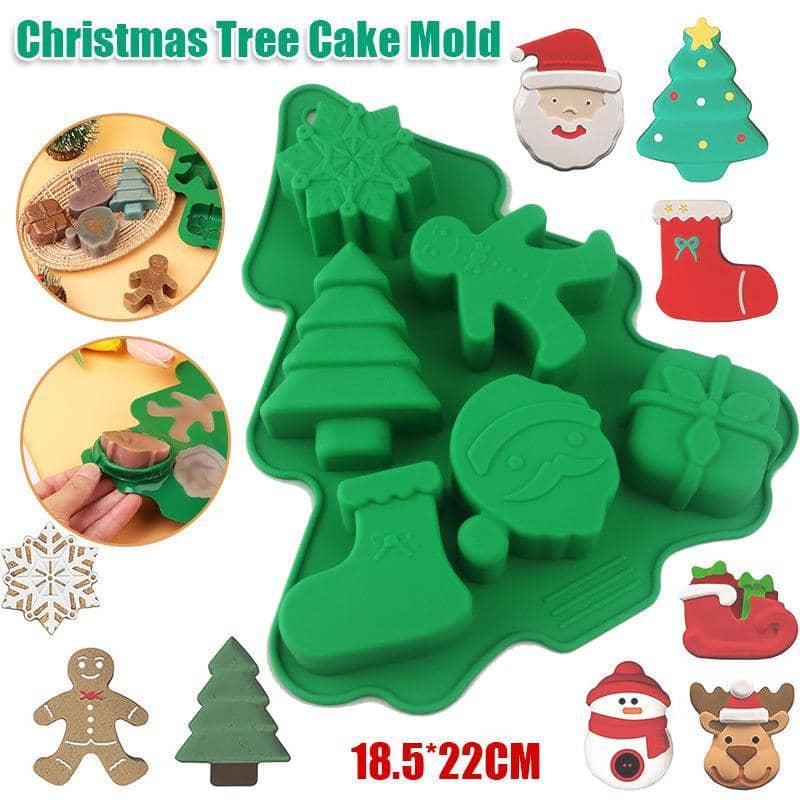 Silicone Christmas Tree Cake Mould for Baking Chocolate, Soap and Jelly, 18.5 x 22 cm