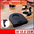 Silicone Coffee Tamper Mat Non-Slip Corner Tamping Pad - 14 x 12.5 x 3 cm, Black